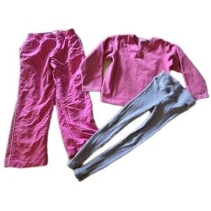 3 pcs Girls Size 6 Fall Winter Lot 1 Sweatshirt 1 Pair Pants 1 Footless Tights
